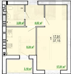 ������ 1-�. �������� | '�� ���������' S=37.15 �.��. �. ������ ����� ���� 3