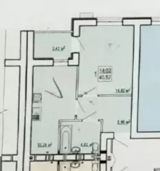 � ������� 1 - ������� �������� 40,5 �2 � �� ó������� ���� 1