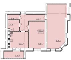 У продажу 2 - х кімнатна квартира в ЖК Левада - 2 площа 71 кв.м. фото 1 У продажу 2 - х кімнатна квартира в ЖК Левада - 2 площа 71 кв.м. фото 1