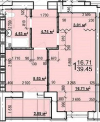 ������ ����������� 1-���� �� 39,5�2 � ��������� �� ���� 3.����������� ���� 1