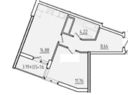 Однокімнатна квартира на Краснова, Kadorr City, ЖК «68 Перлина»