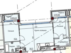 Двокімнатна квартира, дві тераси ЖК Пространство на Софіївській, центр