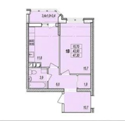 1-кімнатна квартира в ЖК «Прохоровський квартал» фото 4 1-кімнатна квартира в ЖК «Прохоровський квартал» фото 4