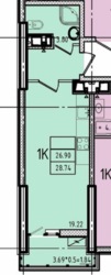 1-кімнатна квартира в ЖК Еллада з видом на море