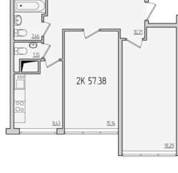Двокімнатна квартира в сучасному районі на Таірова фото 7 Двокімнатна квартира в сучасному районі на Таірова фото 7