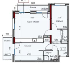 2-кімнатна квартира в ЖК Простір на Донського