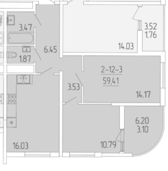 Двокімнатна квартира на Краснова від БК Кадор з терасою фото 7 Двокімнатна квартира на Краснова від БК Кадор з терасою фото 7