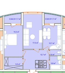 2–кімнатна квартира в ЖК Аквамарин (не здана секція) фото 2 2–кімнатна квартира в ЖК Аквамарин (не здана секція) фото 2