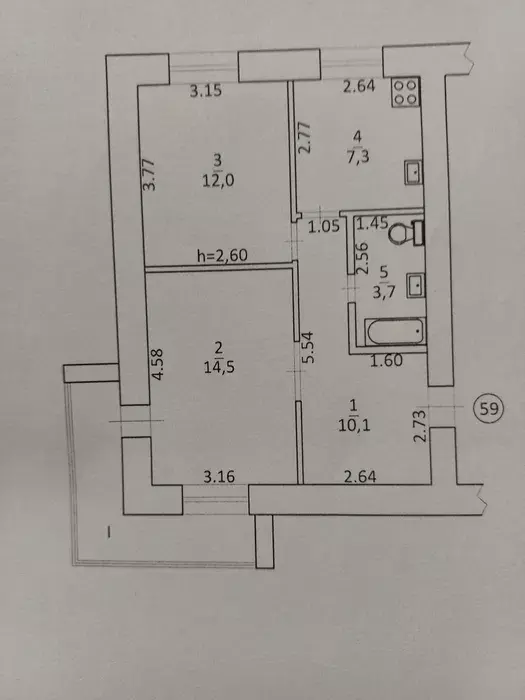2-кімнатна на пл. Холодногірській фото 1 2-кімнатна на пл. Холодногірській фото 1