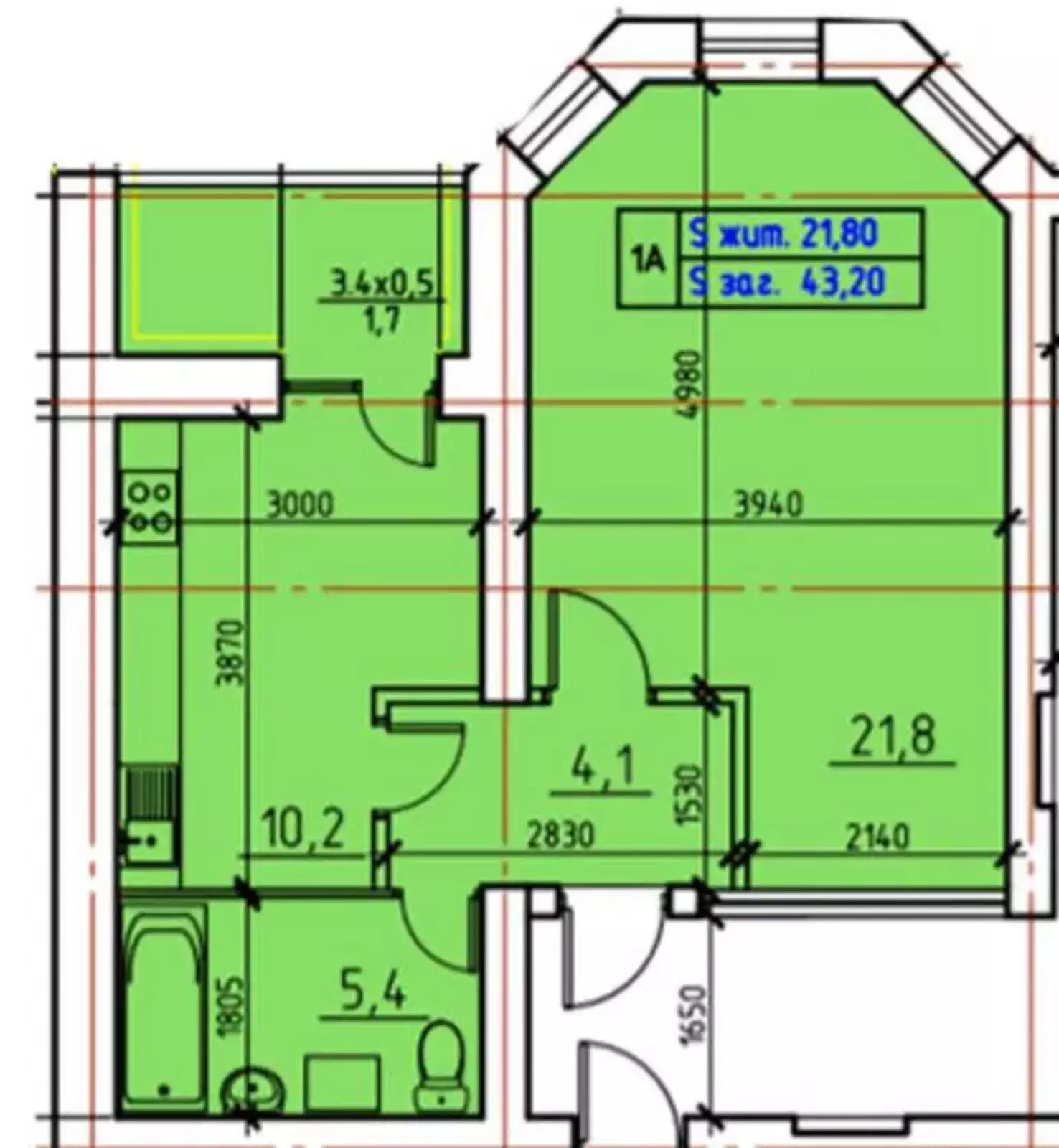 1-кімнатна новострой недобудована фото 1 1-кімнатна новострой недобудована фото 1