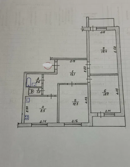 Продається квартира 3-х кімнатна на Крошні фото 1 Продається квартира 3-х кімнатна на Крошні фото 1
