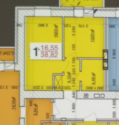 Одно кімнатна квартира 6 поверх 39кв.м фото 1 Одно кімнатна квартира 6 поверх 39кв.м фото 1
