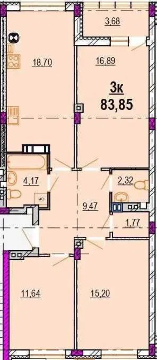 Продаж 3-кімнатної квартири в ЖК Родинний маєток фото 1 Продаж 3-кімнатної квартири в ЖК Родинний маєток фото 1