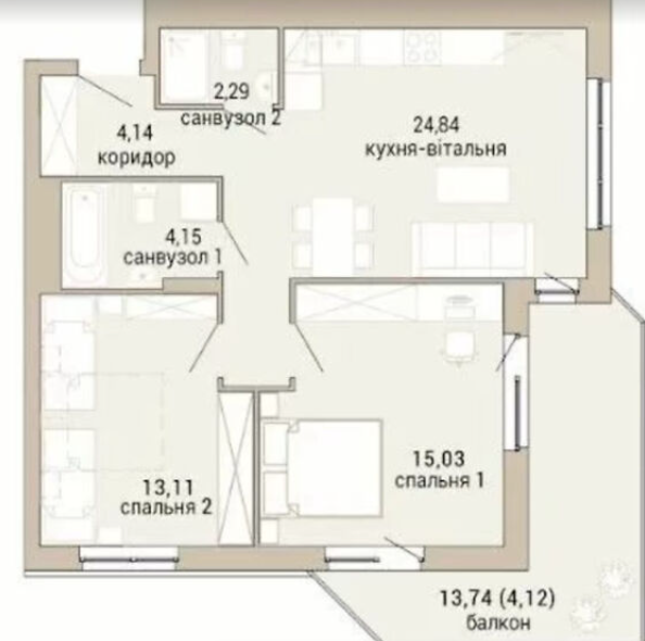 Продаж 2к квартири 67.68 кв. м на пров. Келецький,чорнова фото 1 Продаж 2к квартири 67.68 кв. м на пров. Келецький,чорнова фото 1