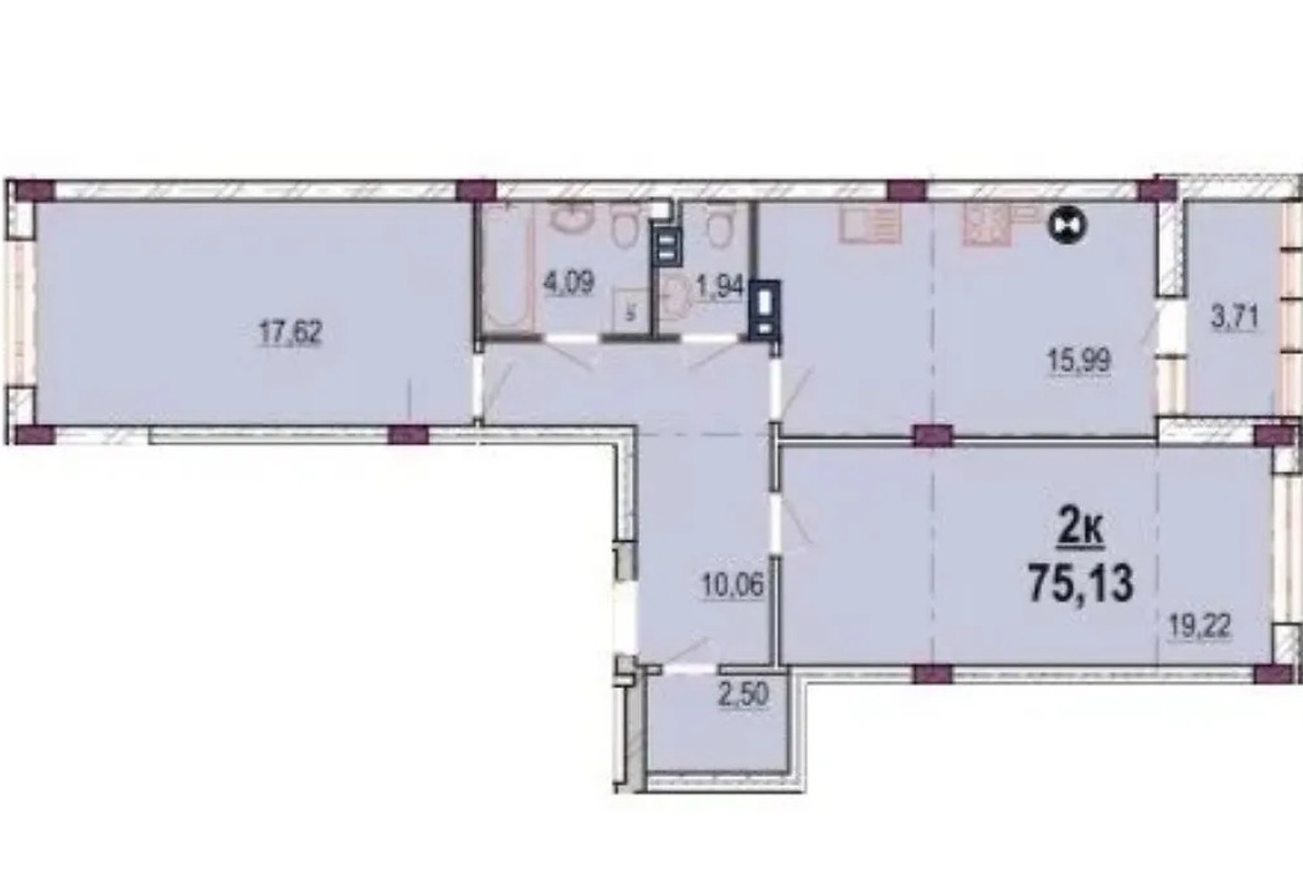 Продаж 2к квартири 75.13 кв. м на вул. Івана Богуна фото 1 Продаж 2к квартири 75.13 кв. м на вул. Івана Богуна фото 1