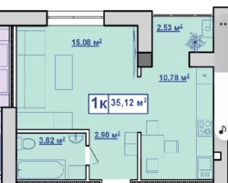 Однокімнатна квартира на вул. Чорновола (біля парку), 35 м2 фото 2 Однокімнатна квартира на вул. Чорновола (біля парку), 35 м2 фото 2