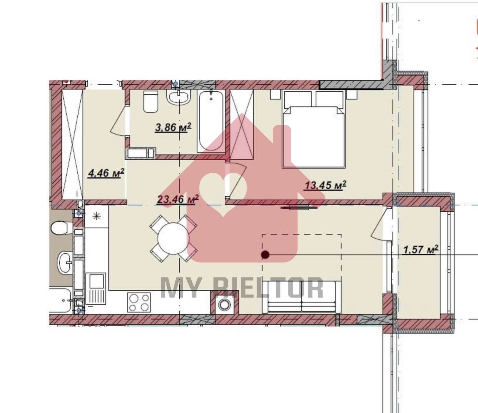 Продаж однокімнатної квартири ЖК В 4 фото 1 Продаж однокімнатної квартири ЖК В 4 фото 1