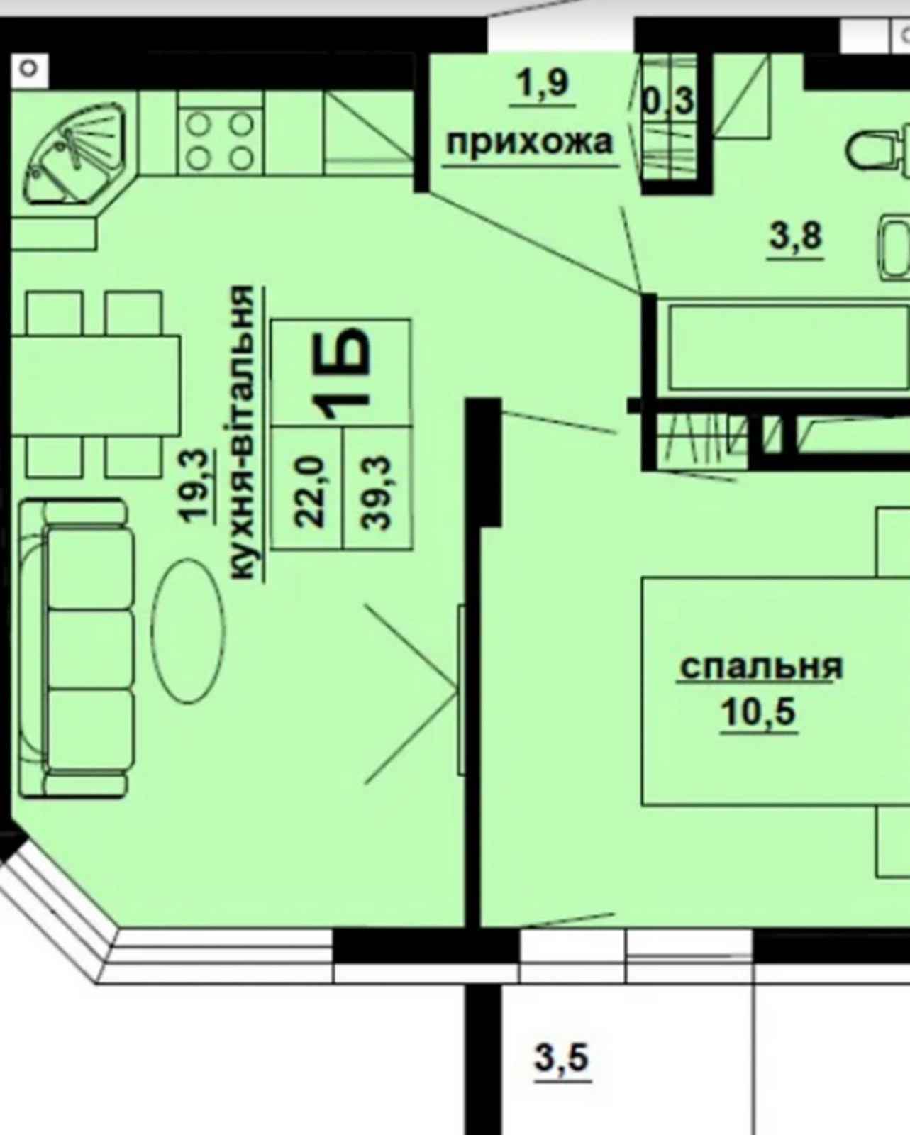 Продаж 1к квартири 41.2 кв. м на вул. Микулинецька фото 1 Продаж 1к квартири 41.2 кв. м на вул. Микулинецька фото 1