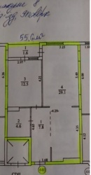 ������ 2� ��������, 55,6 ��.�, ���.������� ���� 1