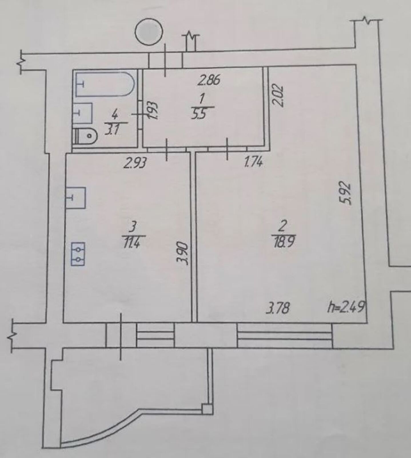 Продаж 1к квартири 43.1 кв. м на вул. Андрія Первозванного фото 1 Продаж 1к квартири 43.1 кв. м на вул. Андрія Первозванного фото 1