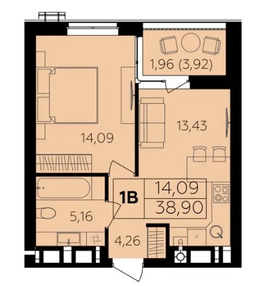 Продається 1-но кімнатна квартира в ЖК Сімейний Комфорт. Переуступка. фото 1 Продається 1-но кімнатна квартира в ЖК Сімейний Комфорт. Переуступка. фото 1