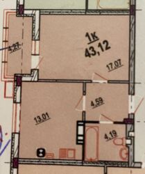 Продаж 1к квартири 43,12 кв. м на вул. Івана Богуна ЖК Родинний Маєток фото 5 Продаж 1к квартири 43,12 кв. м на вул. Івана Богуна ЖК Родинний Маєток фото 5