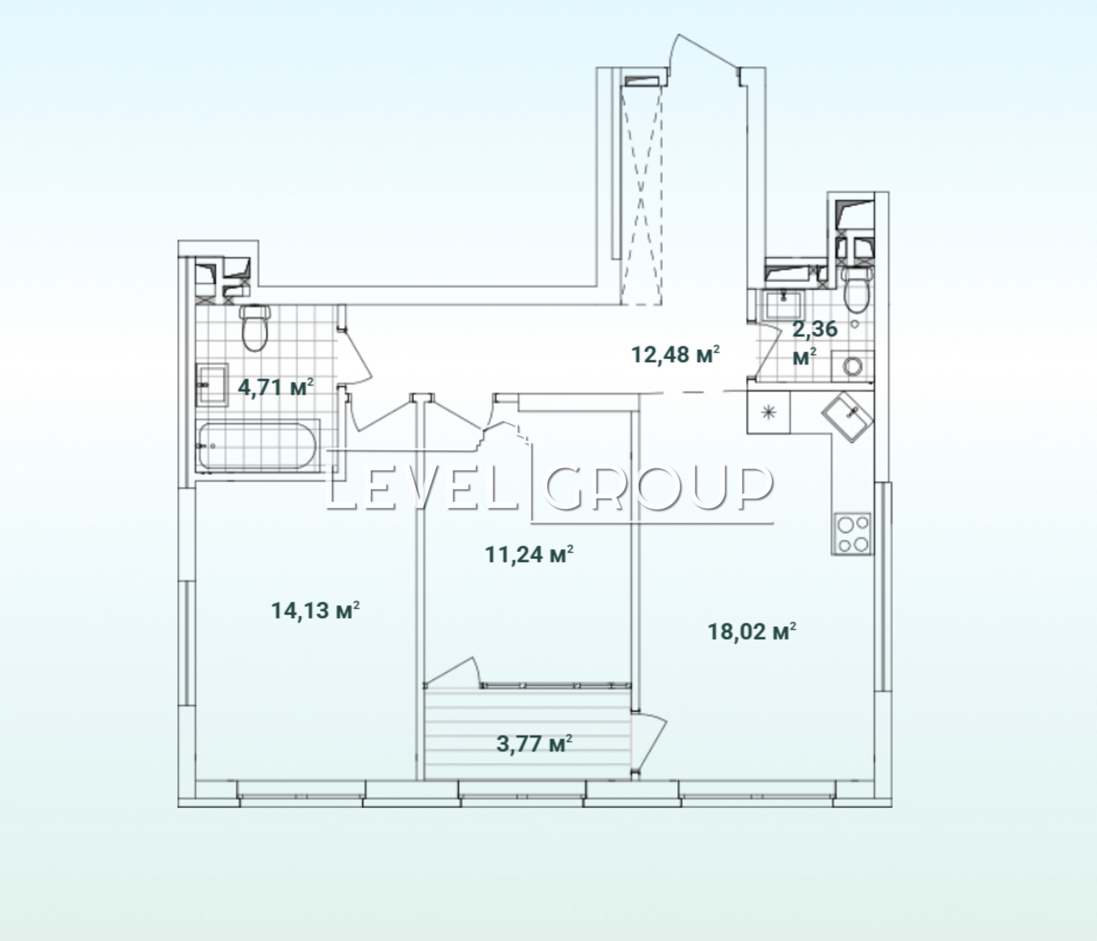 ������ 2� ( 66,7 �2) � �� ������������ 3, ����������, ����������� ���� 1