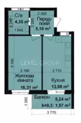 Однокімнатна квартира в ЖК Кришталеві Джерела. фото 8 Однокімнатна квартира в ЖК Кришталеві Джерела. фото 8