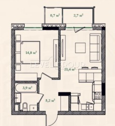 �� Illinsky House � 48.6 �², ����������� �������� � �������� ������� �����-����� �� �����, ���. ���������-�����������, 21. ���� 2