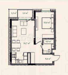 �� Illinsky House � 57.3 �², ����������� �������� � �������� ������� �����-����� �� �����, ���. ���������-�����������, 21. ���� 2