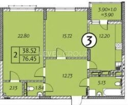 ��������� 2 ������� �������� � �� �˳��� (76 �²) � ������-���� � ����� ���� 8