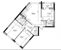 Продається сучасна, світла квартира загальною площею 92,6 м² у новому житловому комплексі. фото 5 Продається сучасна, світла квартира загальною площею 92,6 м² у новому житловому комплексі. фото 5