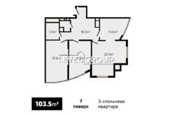 3-спальнева квартира 103,5 кв. м на 7 поверсі в ЖК Смарт Плаза КПІ, пр. Берестейський, буд. 26. фото 2 3-спальнева квартира 103,5 кв. м на 7 поверсі в ЖК Смарт Плаза КПІ, пр. Берестейський, буд. 26. фото 2