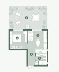 1-кімнатна квартира 39 м² з власним двориком 25 м² | Газ | Sanville Park | Святопетрівське фото 2 1-кімнатна квартира 39 м² з власним двориком 25 м² | Газ | Sanville Park | Святопетрівське фото 2
