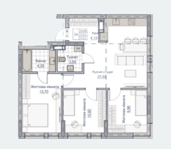 Продам трикімнатну квартиру в новобудові в м. Кропивницький фото 2 Продам трикімнатну квартиру в новобудові в м. Кропивницький фото 2