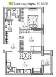 Двокімнатна квартира фото 1 Двокімнатна квартира фото 1