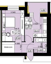 Продаж 1к квартири 48 кв. м фото 7 Продаж 1к квартири 48 кв. м фото 7