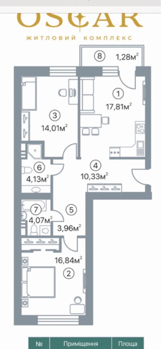 Продаж квартири ЖК Оскар код № 213-125-797 фото 1 Продаж квартири ЖК Оскар код № 213-125-797 фото 1