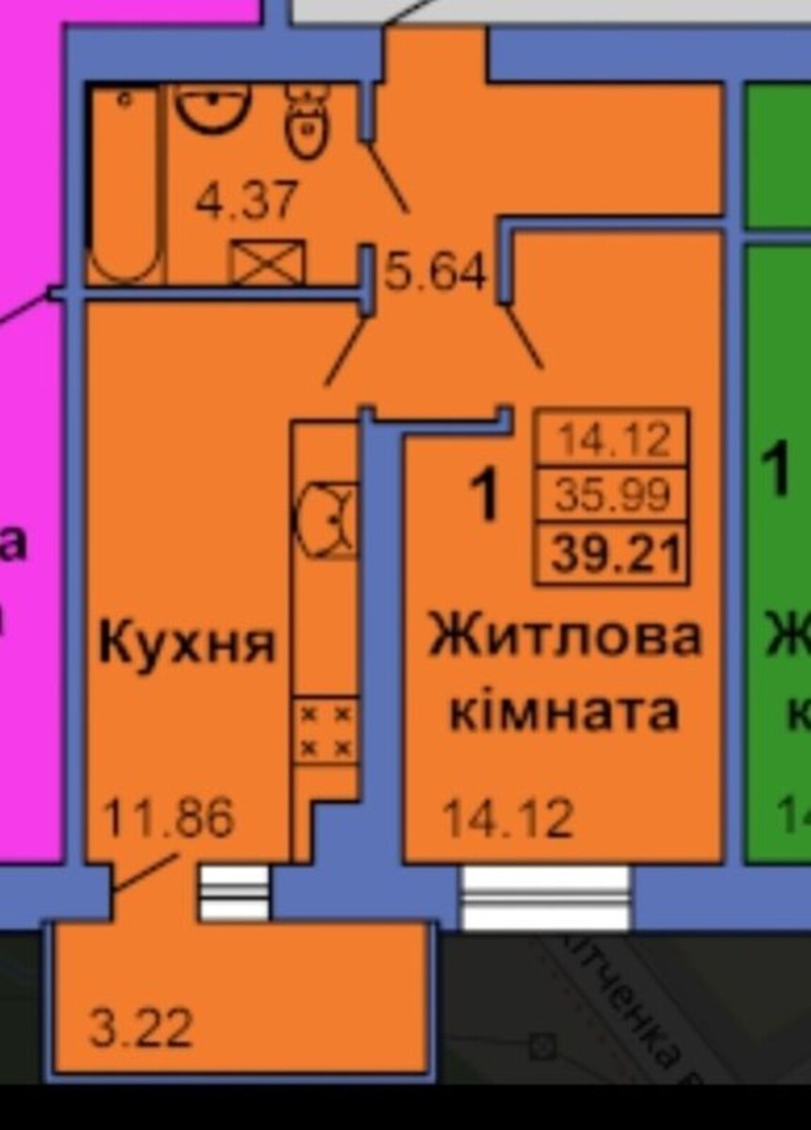 Продаж 1 комн на Садах-1 код №212858819 фото 1 Продаж 1 комн на Садах-1 код №212858819 фото 1
