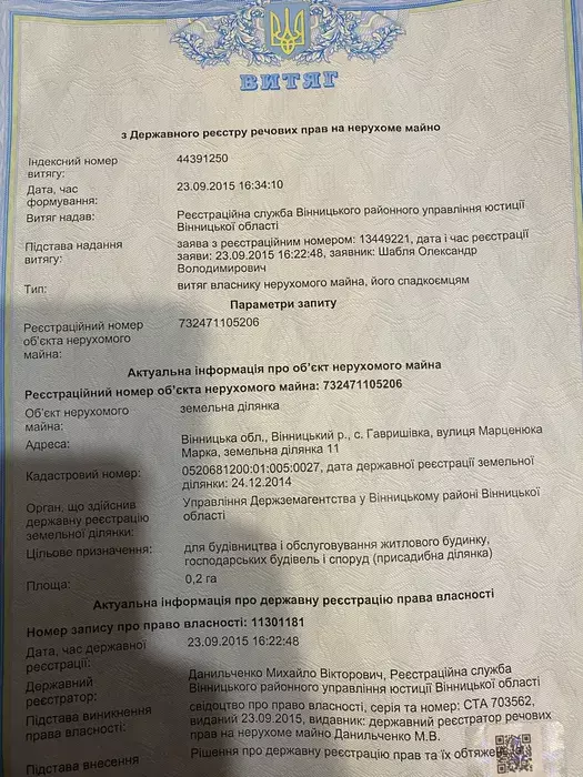 Земельна ділянка 20 с під будівництво у с Гавришівка фото 1 Земельна ділянка 20 с під будівництво у с Гавришівка фото 1