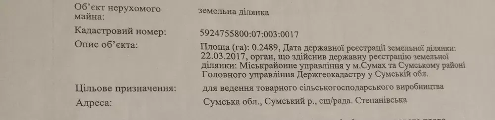 Продается участок Сумская, Сумский, Степановка, Степанівська селищна рада фото 1 Продается участок Сумская, Сумский, Степановка, Степанівська селищна рада фото 1