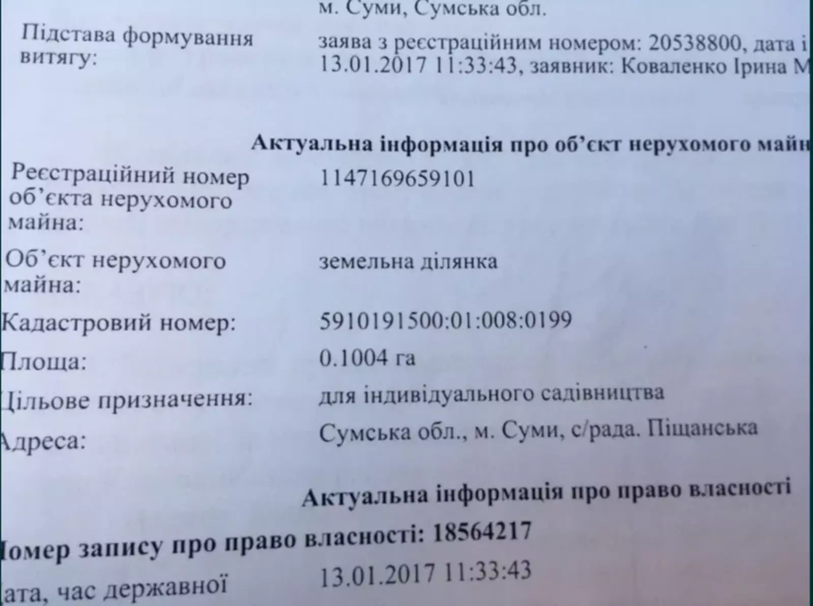 Продается участок Сумская, Сумы, Піщане фото 1 Продается участок Сумская, Сумы, Піщане фото 1